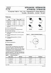 DataSheet STW4N150 pdf